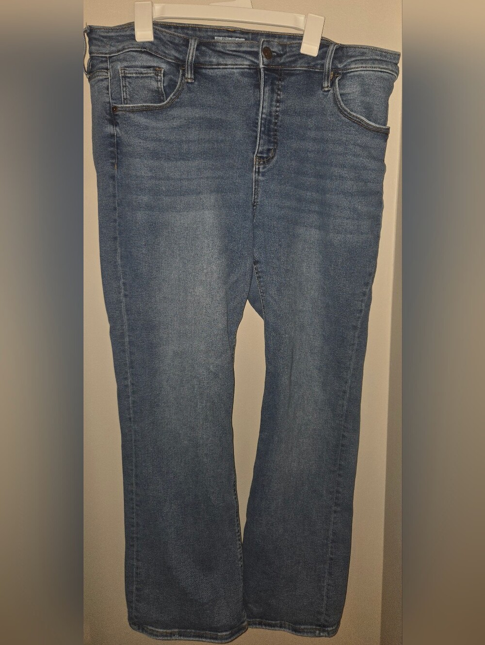 Ava & Viv Straight-Leg Medium Blue Denim Jeans